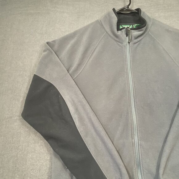 L.L. Bean Mens Gray Fleece Jacket L Reg Full Zip Outerwear With Black Accents - Picture 8 of 16